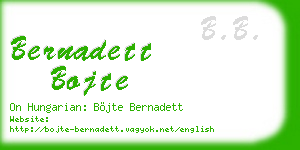 bernadett bojte business card