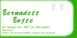 bernadett bojte business card